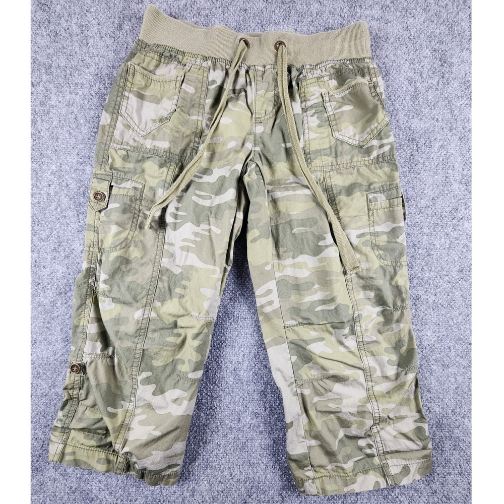 No Boundaries Womens Olive Camo Jogger Cargo Pants Size 3 NJ32003T Utility Crop
